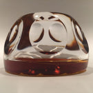 Vintage Cristal D’Albert Faceted Art Glass Paperweight Leonardo DaVinci Sulphide