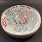 Huge 4" Antique Millville Art Glass Paperweight Colors Frit "Home Sweet Home"