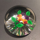 Antique Dupont Baccarat Art Glass Paperweight Detailed Lampworked Pansy