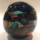 Huge Bruce Freund Art Glass Paperweight Encased Geometric Dichroic Design