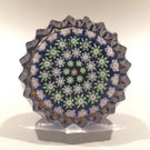 Vintage Perthshire Art Glass Millefiori Paperweight Drawer Pull Scalloped Edge