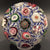 Rare Antique Clichy Art Glass Paperweight Blue Barber Pole Chequer Millefiori