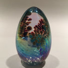 Signed Mt. St. Helens Ash MSH Art Glass Paperweight Purple Iridescent Egg