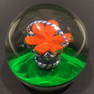 Vintage Murano Art Glass Paperweight Encased Latticino Basket Of Carrots