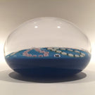 Early Parabelle Art Glass Paperweight Rose Cane Millefiori Garland Blue Ground