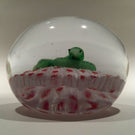 Vintage Chinese Art Glass Paperweight Green Snake Closepacked Millefiori Ground