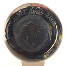 Signed Hilltop Artists Art Glass Paperweight Colorful End Of Day Swirl