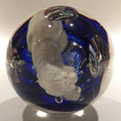 Antique Bohemian Art Glass Paperweight Sulphide Lion With Ice Pick Trumpets