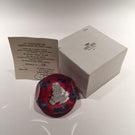 Vintage Saint Louis Art Glass Paperweight Amour Sulphide Lampworked Flowers