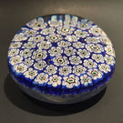 Large Murano Art Glass Paperweight Blue Millefiori Closepack