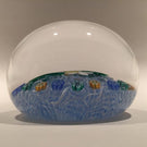Signed Peter Holmes Selkirk Art Glass Paperweight Daffodils & millefiori