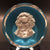 Vintage Baccarat Faceted Art Glass Paperweight Thomas Paine Sulphide on Blue