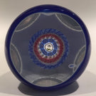 Murano Art Glass Paperweight Double Overlay Millefiori Flower Silhouette Cane