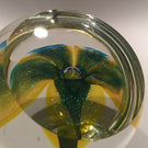 Large Glass Eye Studio Ges Art Glass Paperweight Faceted Dichroic Flower