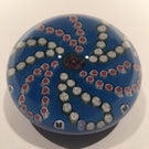 Early Parabelle Art Glass Paperweight Rose Cane Millefiori Garland Blue Ground