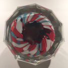 Antique Bohemian Art Glass Paperweight Melon Faceted Lion Sulphide