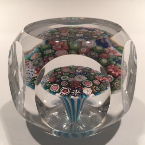 Rare Antique Clichy Art Glass Paperweight Close Packed Millefiori Mushroom