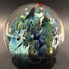 Signed Josh Simpson Art Glass Paperweight Complex Inhabited Planet
