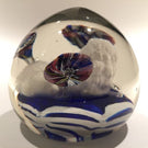 Antique Bohemian Art Glass Paperweight Sulphide Lion With Ice Pick Trumpets