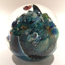 Signed Josh Simpson Art Glass Paperweight Complex Inhabited Planet