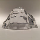 Vintage Val St Lambert Art Glass Paperweight Faceted Crystal Mountain Sculpture