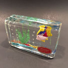 Vintage Murano Art Glass Paperweight Detailed Lampworked Tropical Fish Aquarium