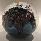 Huge 3-3/4" Josh Simpson Art Glass Paperweight Inhabited Planet Sculpture
