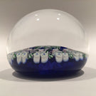 Vintage Perthshire Art Glass Paperweight Radial Millefiori & Twist Blue Ground