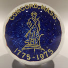 Vintage Art Glass Frit Paperweight Concord Ma American Revolution Bicentennial