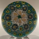 Vintage Murano Art Glass Paperweight Complex Millefiori With Flower Center