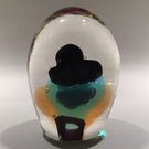 Vintage Murano Art Glass Paperweight Unusual Encased Clown Bust