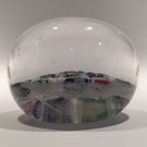 Rare Antique Clichy Art Glass Paperweight Chequered Complex Millefiori W/ Rose
