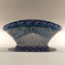 Vintage Saint Louis Art Glass Paperweight Millefiori Basket Of Flowers Piedouche