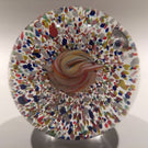 Vintage Degenhart? Art Glass Paperweight Coiled Snake on Multicolored Ground
