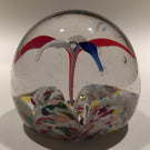 Antique Eastern European Art Glass Paperweight Multicolored Spider Lilly
