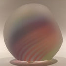 Signed Paul Harrie Art Glass Paperweight Frosted Rainbow "Tropic"