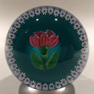Vintage Caithness Art Glass Paperweight Lampworked August Carnation & Millefiori