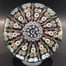 Large Perthshire Art Glass Paperweight Twists and Millefiori on Blue Ground