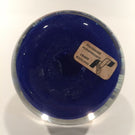 Large Perthshire Art Glass Paperweight Twists and Millefiori on Blue Ground