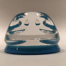 Vintage Baccarat Faceted Art Glass Paperweight Thomas Paine Sulphide on Blue
