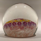 Vintage Murano Art Glass Paperweight Concentric Millefiori On White