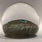 Vintage Murano Art Glass Paperweight Lampworked Rose Millefiori On Aventurine