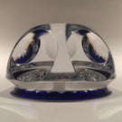 Vintage Baccarat Art Glass Paperweight Multi Faceted Star Cut Cobalt Blue Base