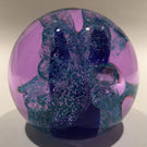 Caithness Modern Art Glass Paperweight Encased Blue form w/ Purple Glass