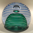 Modern High Quality Art Glass Paperweight Shelled Spirals With Control Bubble
