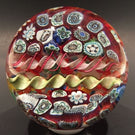 Early Murano Art Glass Paperweight Close Packed Complex Millefiori With Twists