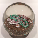 Vintage Murano Art Glass Paperweight Complex Millefiori Garland on Aventurine