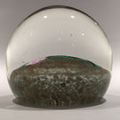 Vintage Murano Art Glass Paperweight Lampworked Rose Millefiori On Aventurine