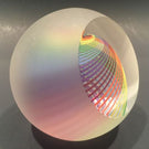 Signed Paul Harrie Art Glass Paperweight Frosted Rainbow "Tropic"
