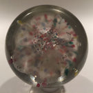 Antique American Art Glass Frit Paperweight Fraternal Seal Multicolored Ground